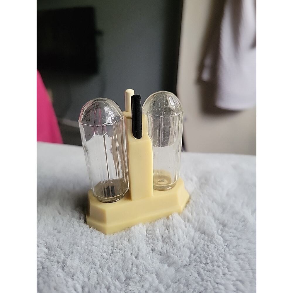 Vintage 1930s Bakelite And Glass Salt and Pepper Imperial Metal Manufacturing